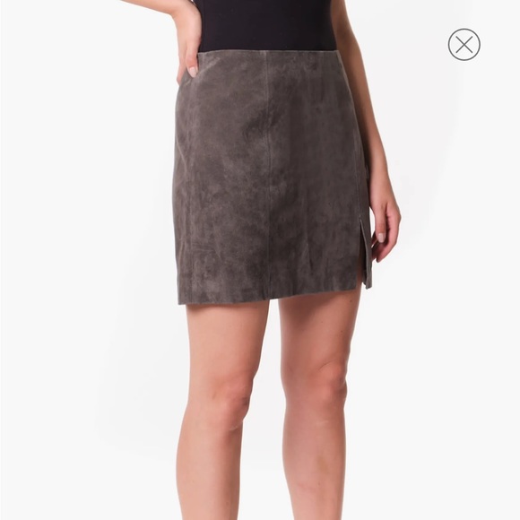 BLANKNYC genuine suede skirt in grey - Picture 2 of 5